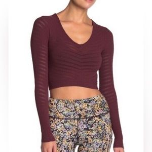 FP Movement Gone Adrift Long Sleeve Crop Burgundy